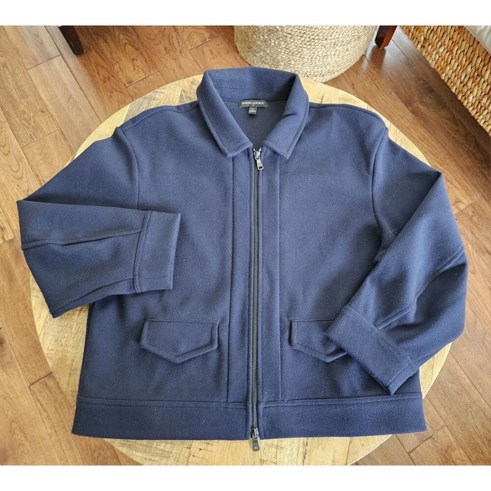 BANANA REPUBLIC Melton Volume-Sleeve Jacket Women's Size Large Navy